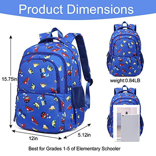 CLUCI Kids Backpack for Boys Bookbags Preschool Toddler Daycare School Bag Elementary Kindergarten Lightweight Waterproof Bluey Backpack Cars - Image 6