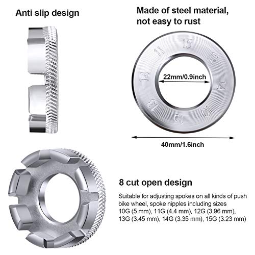 image for Mudder 5 Pieces Bicycle Spoke Wrench Bike Spoke Tool with 1 Piece Tire