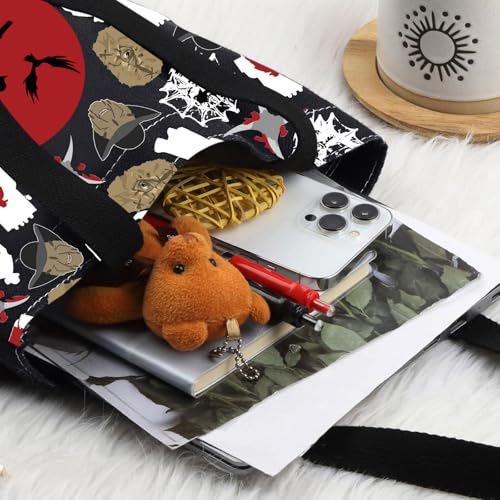 Bolso tote de lona LEVLO Jack & Hayes para fans de películas de terror, bolso de hombro con merchandising de horror miniatura 3