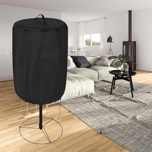 Image of Disc Golf Basket Cover, Double Stitched Seam, Tear and UV resistant-420D Heavy Duty Fabric, Water-resistant, Sun Protection, Flying Disc Golf Basket Accessories, 27.6 inch D x 35.43'' H，Black