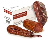 Serrano Schinken Gereift ohne Knochen 1 Kg + Lomo (Lende) Duroc Natural 250 gr + Chorizo Paprikawurst 200 gr - Spanischer Schinken Jamonprive
