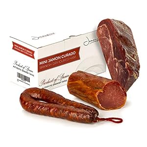 Gerijpte Serrano Ham 1 Kg (Jamon Serrano) + Lomo (Varkenslende) Duroc Natural 250 gr + Chorizo 200 gr – Spaanse Ham Jamonprive