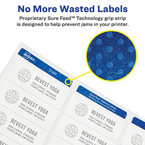 Avery High Visibility Printable Round Labels with Sure Feed, 2.5 ...