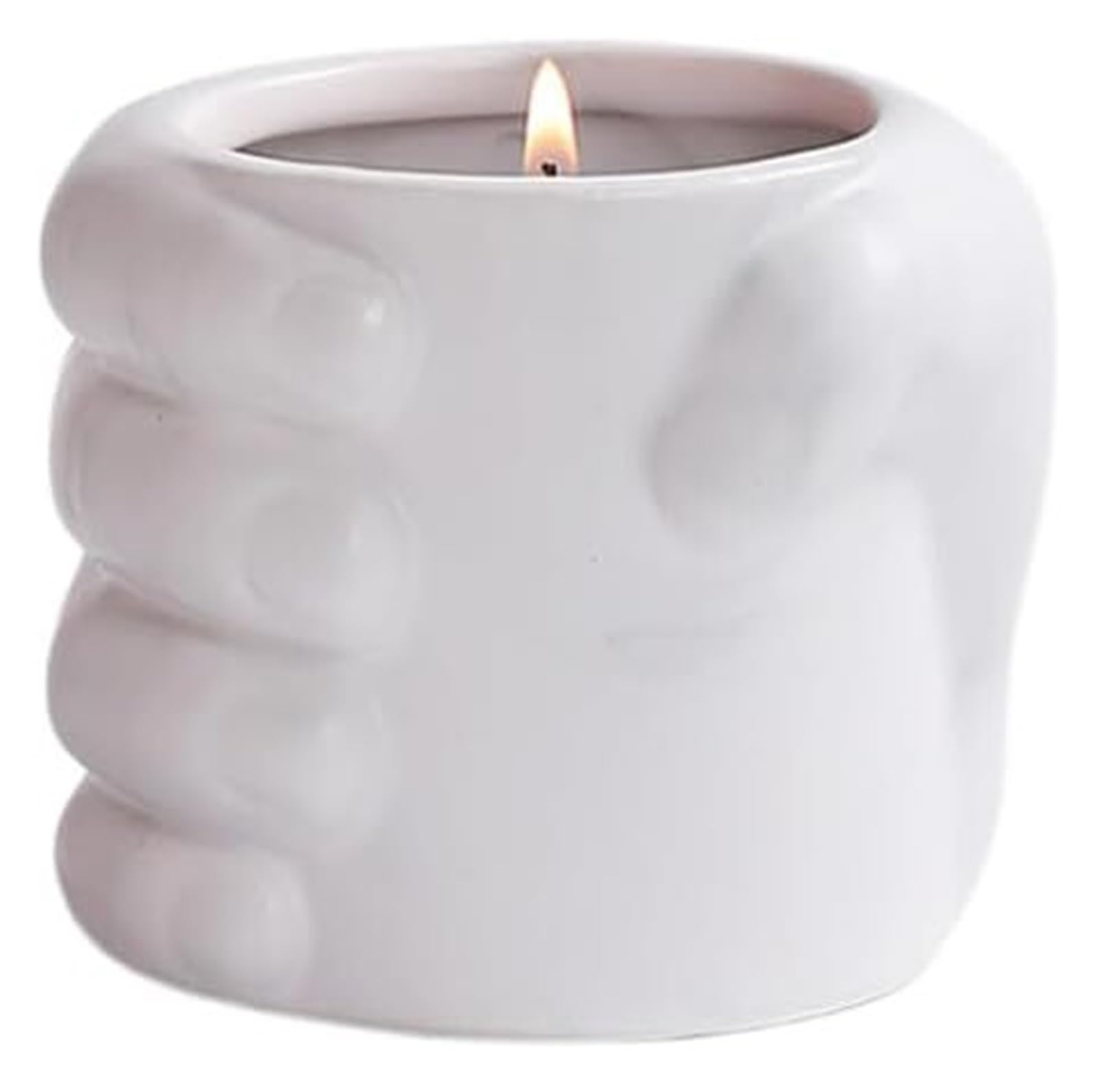 Ceramic candlestick, Porcelain Ceramic Hand Holding Candlestick Holder With Aromatherapy Candle Cup Indoor(F)