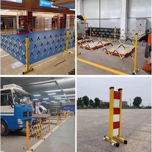 Barrière de sécurité rétractable - Barrière métallique Extensible pour la Gestion du trafic et des piétons (1,2 m x 6 m) - Barrières de sécurité routière Mobiles et Porta