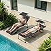 Clevich XXL Sonnenliege klappbar mit Dach, 199 × 66 cm extra breit, gepolstert, Liegestuhl verstellbar mit 5 Rückenlehnen und 2 Beinpositionen, bis 150 kg belastbar, für Pool, Garten, Balkon
