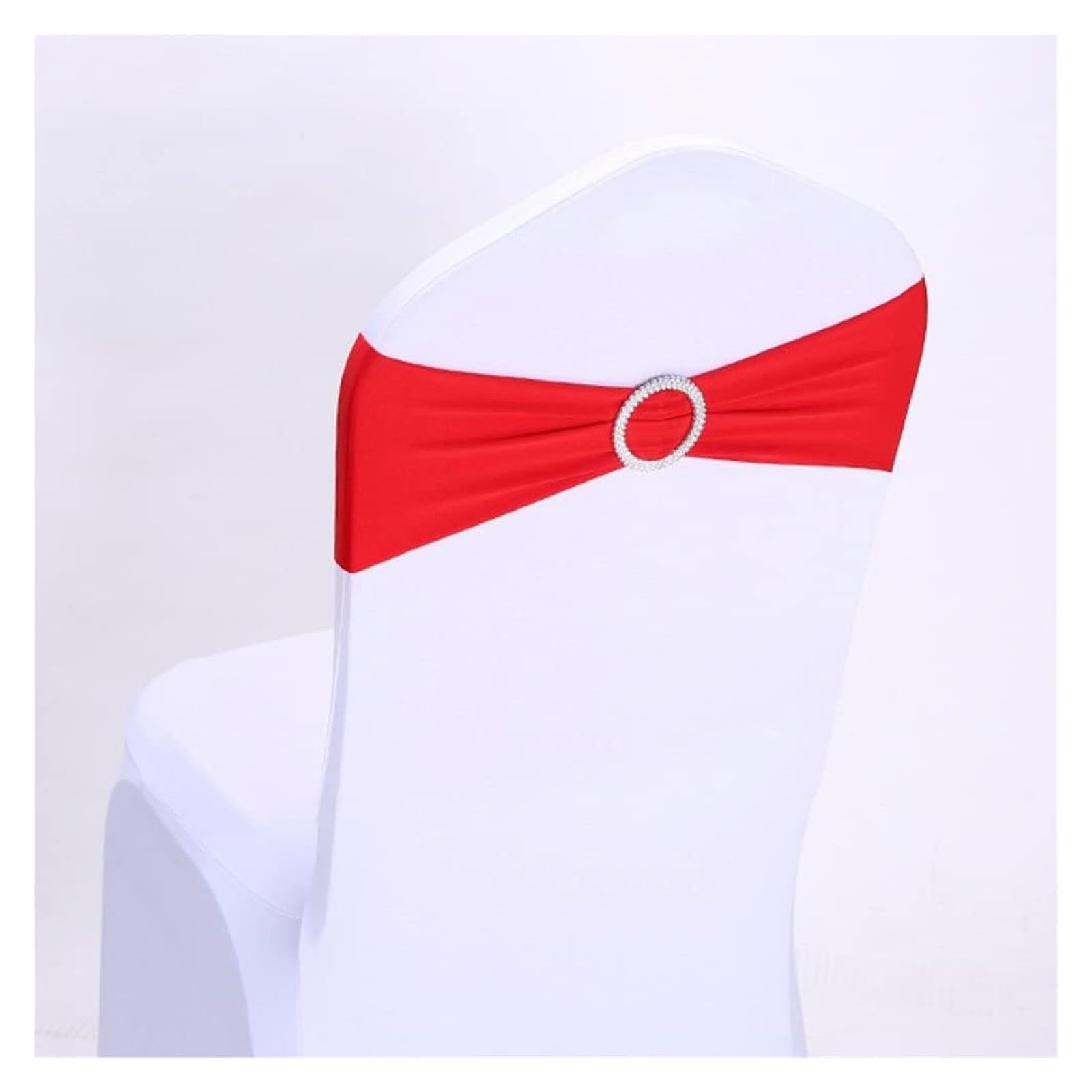 RZQVHBKXWGT chair sashes,10/50pcs Stretch Spandex Chair Sashes Covers Bow Bands With Buckle For Wedding Party Banquet Hotel Office Meeting Decorations,red,50pcs (Color : Blu, Size 10 pcs)(Red,50pcs)