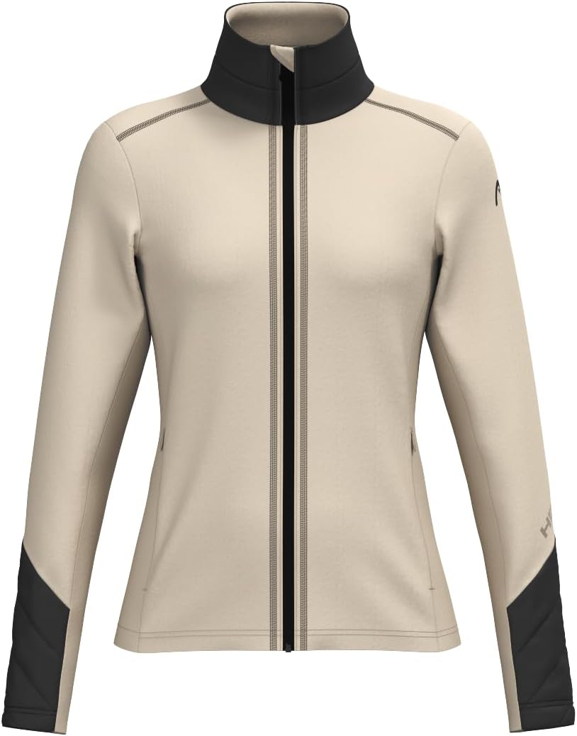 HEAD Women’s Asteria Full Zip Midlayer – Power Stretch®, Quick-Dry Performance, Stand-Up Collar