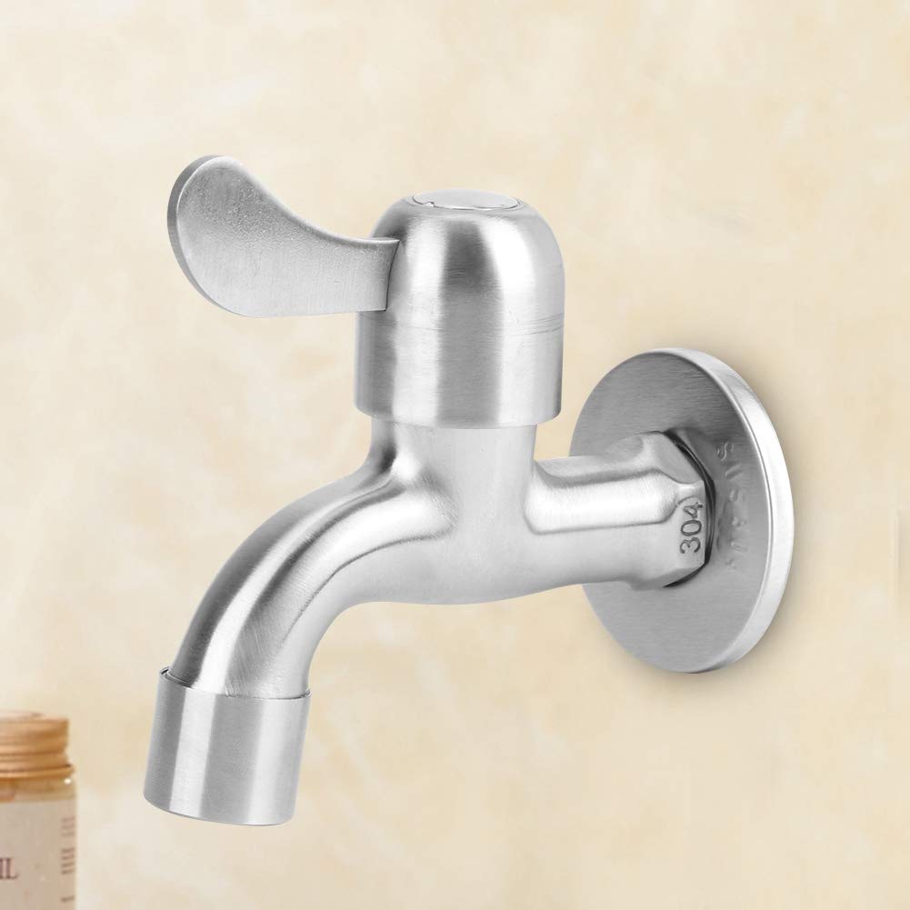 Water Faucet Water Dispenser Faucet Stainless Steel Wall Mount Washing Machine Tap for Garden Bathroom Basin Kitchen Sink — view 6