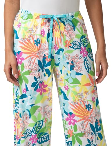 Image of HUE Women's Summer Vacation Pajama Separates, Soft, Whimsical Print Pjs with Tropical Beach Themes, Flip Flops, Cocktails