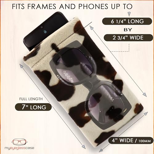Image of Soft Sunglasses case | Large Glasses Case Holder - Eyeglass Pouch Squeeze Top | Glasses pouch Lightweight Extra Layers