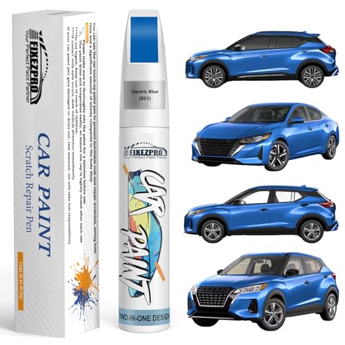 Image of B51 Electric Blue Touch Up Paint for Nissan, Exact Color Match Car Paint Scratch Repair Remover Pen Kit Quick & Easy Fix Vehicle Chips and Automotive Nicks Scuff