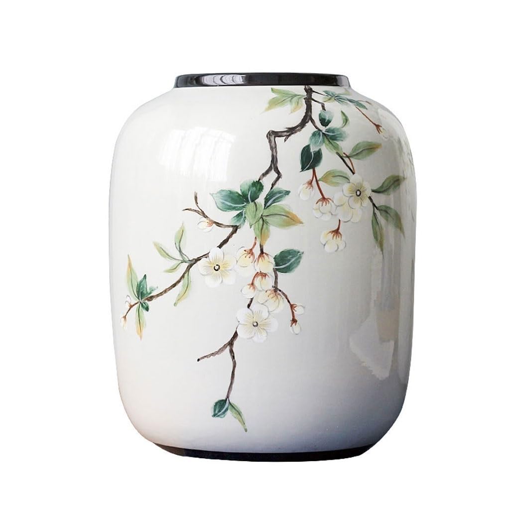 flower vase Retro Ceramic Vase Ornament Living Room Entrance Flower Art Home Hydroponic Creative Round Chinese Decorative Vessel