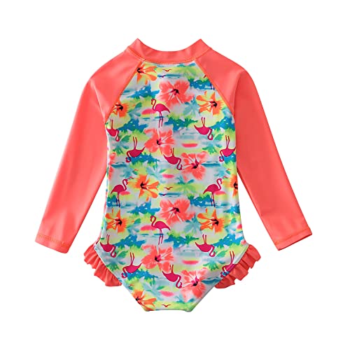 Girls Swimsuit UPF 50+ UV Rash Guard One Piece Swimwear with Zipper 4-12 Years2