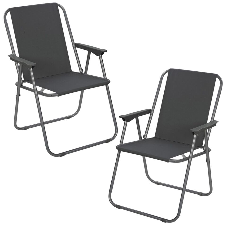 URBNLIVING Garden Patio Metal Folding Spring Deck Chairs Are Perfect For Camping, Beach Picnics, and Outdoor Gatherings โ image 1