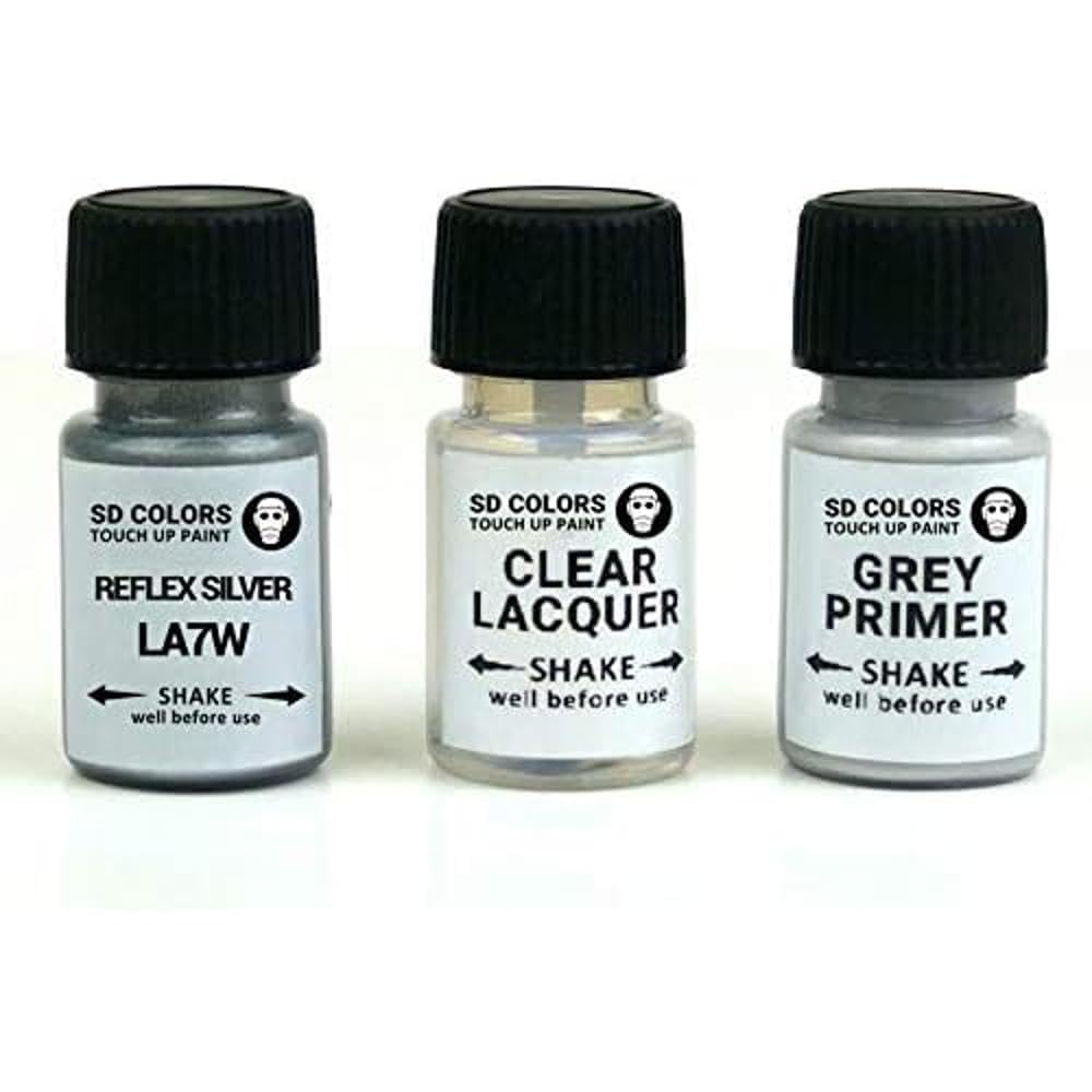Sd Colors Paint+Primer+Lacquer Reflex Silver La7w A7w 8E New Touch Up Paint 8Ml Repair Scratch Chip Brush Color Code La7w A7w 8E Reflex Silver (Paint+Primer+Lacquer)