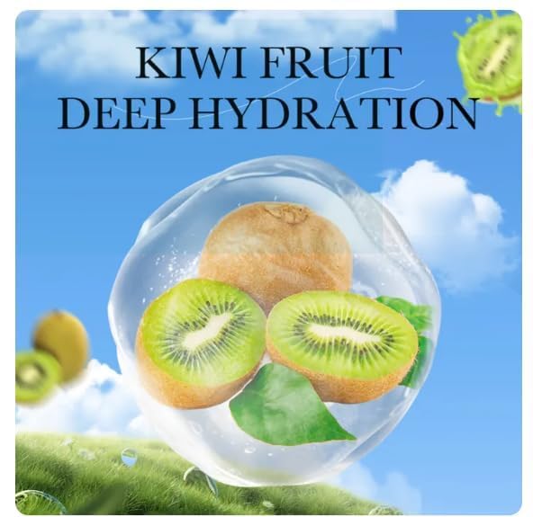 iYOGIzz Dry Skin Face Mask Sheets for Deep Hydration & Nourishing Glow | Moisturizing Sheet Mask for Face Care | Hydrating Facial Mask for Women & Men | Suitable for All Skin Types (Kiwifruit Antioxidant Mask) 2