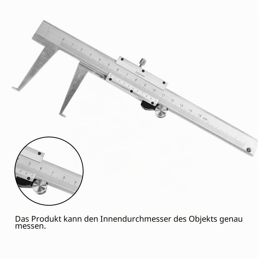 Innennut-Messschieber, 0-150 mm, 0,02 mm Messschieber aus Kohlenstoffstahl Tragbares Lineal-Messwerkzeug für den Außenbetrieb