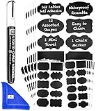 Kempshott 162 PCS Chalkboard Labels for Storage Bins with Marker & Towel - Reusable Chalk Label...