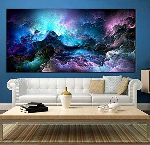 5D Diamond Painting by Number Kits,Large Size,Full Drill,Yolaga DIY Rhinestone Embroidery Color Cloud Mosaic Art Cross Stitch Craft for Home Wall Decor,Square Drill,50x150cm