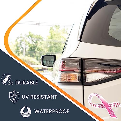 Image of Magnet Me Up Breast Cancer Awareness Pink Mandala Survivor Ribbon Magnet Decal, 3.5x7 Inches, 2 Pack Automotive Magnet for Car Truck SUV, Celebration of Strength, Admiring Survivors, Crafted in USA