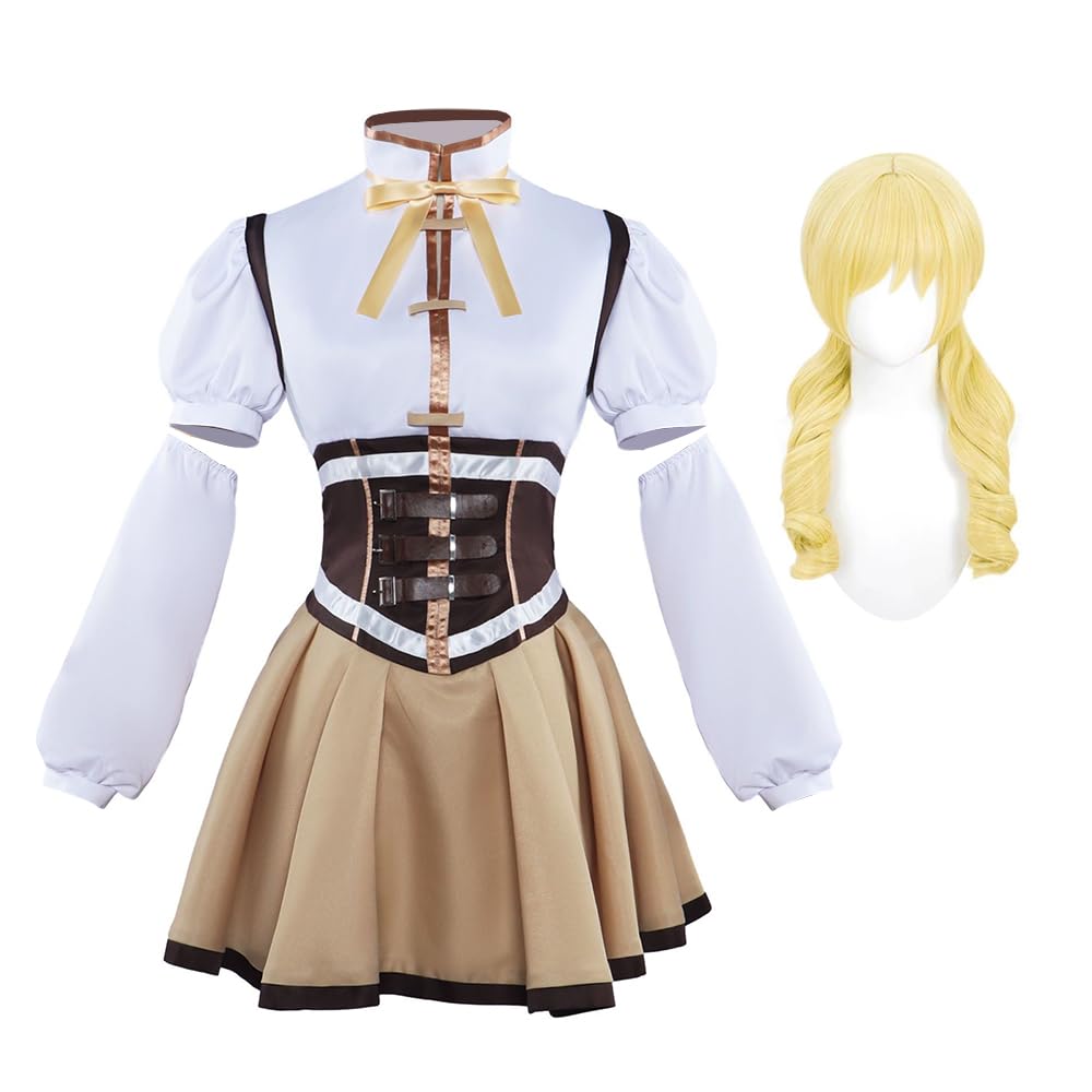 Anjinguang Mami Tomoe Cosplay Costume Anime Cosplay Clothing Uniform Full Set Dress Up Halloween Carnival Party Outfit for Women