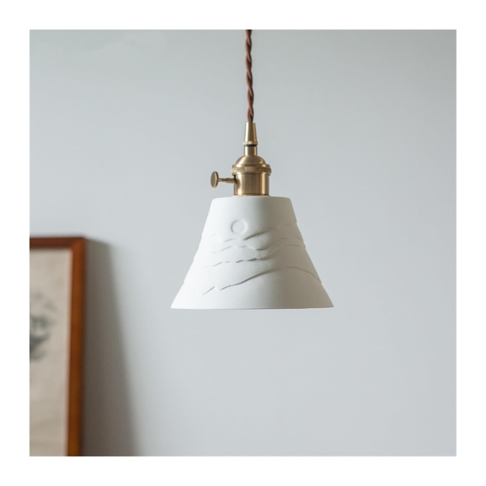 Lampara Techo, Lámpara Colgante LED de cerámica pequeña 4W, Accesorios for cafetería, Loft, Cocina, mesita Noche, Restaurante, Sala Estar, lámpara Japonesa en V