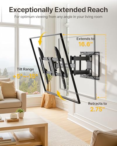 Support TV double bras articulé monTEK pour éliminer les reflets - 5