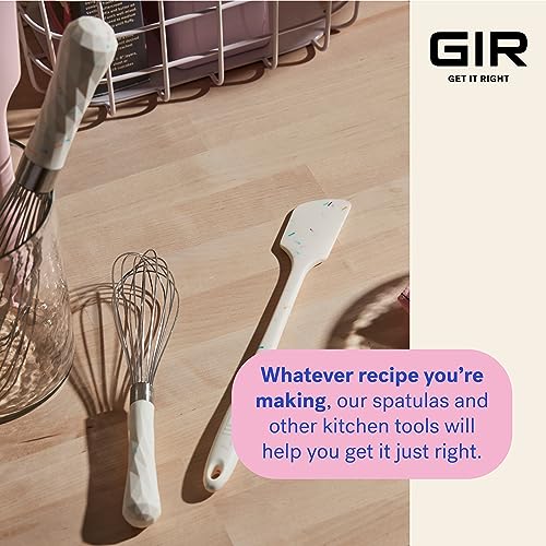 Image of GIR: Get It Right Silicone Spatula - 11-Inch Skinny Sprinkles - Heat Resistant Silicone Cooking Utensil - Baking, Jar Scraping & Mixing Tool