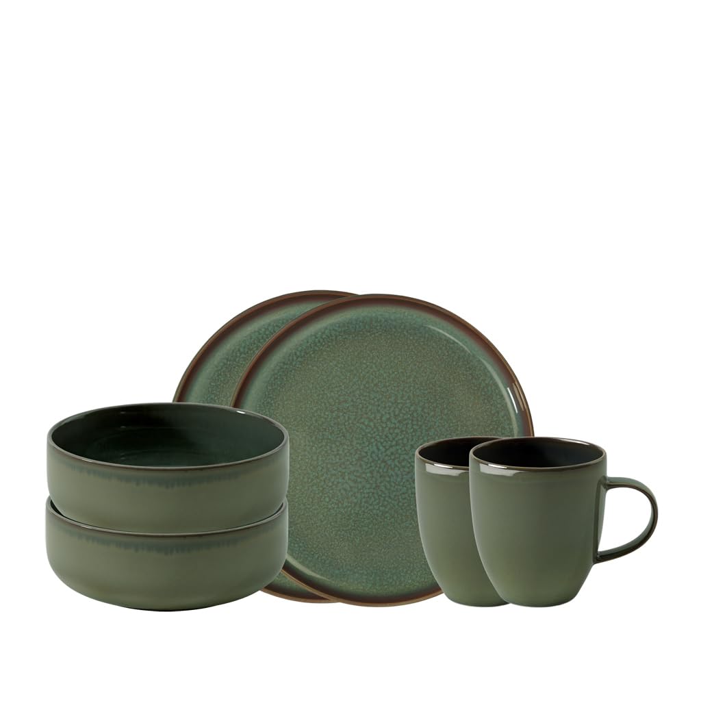 like. by Villeroy & Boch Crafted Breeze set da colazione, 6 pz., per 2 persone, verde