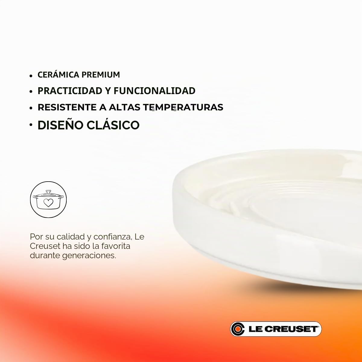 Le Creuset Reposa cucharas oval de cerámica de gres, 15 cm, Meringue, 71507157160099