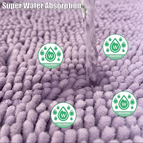 RUN HELIX Chenille Bath Mat, Non Slip Extra Soft Bath Toilet Mat 3 Pieces, Super Absorbent Bath Rug for Bathroom Bedroom - Image 4