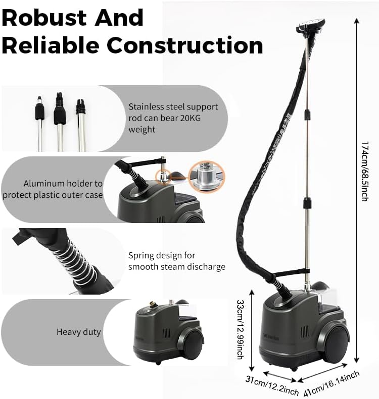 Step-by-step assembly guide for the garment steamer