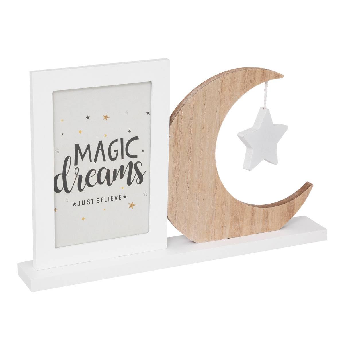 ATMOSPHERA Portafoto Per Bambini Luna Bianco - Cornice In Legno E Vetro Per Foto 10x15cm - 4