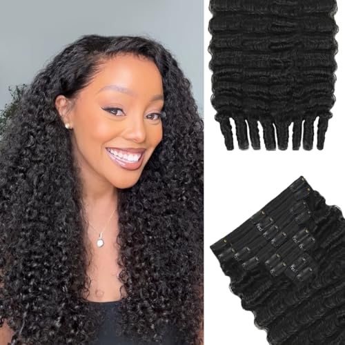 Burmese Curly Clip in Hair Extensions Real Human Hair 16 Inch