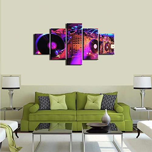 Dj Equipment Console Canvas Wall Art Modern Pictures For Home Artwork Painting Living Room Decor Prints Music Poster Electro Music And Mixer Bar Decoration Framed Ready To Hang(50''Wx26''H) #TOP1