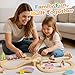 Unicorn Wooden Train Set for Toddler Girls Ages 2-4 Magical Fairy 38 Pcs Toddler Girl Toys with Railway Track Fantasy Toys for Girls 3-5 Year Old Kids