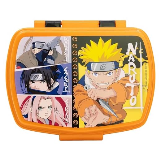 Fiambrera rectangular para el almuerzo infantil de Naruto