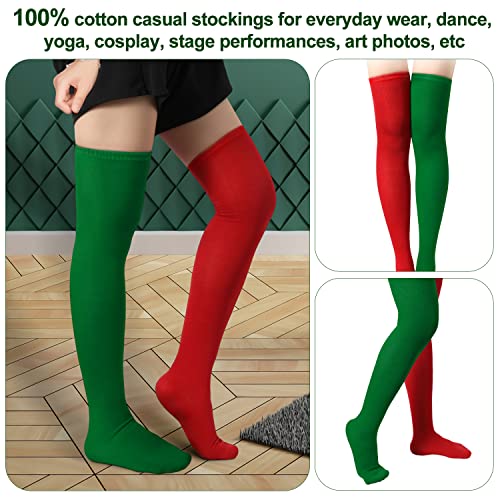 Image of KINBOM 1 Pair Thigh High Socks, Cotton Soft Knee High Long Stockings Women Leg Warmers for Wednesday Christmas Cosplay