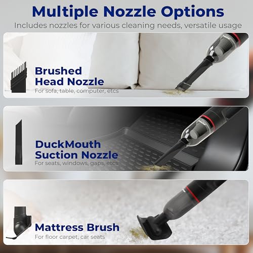 Image of WOSCHER Dustbuster Cordless 2-in-1 Vacuum Cleaner & Blower for Car & Home | 12000Pa Powerful Suction | 5000mAh Dual-Mode Battery | Portable Lightweight Rechargeable Handheld Cleaner