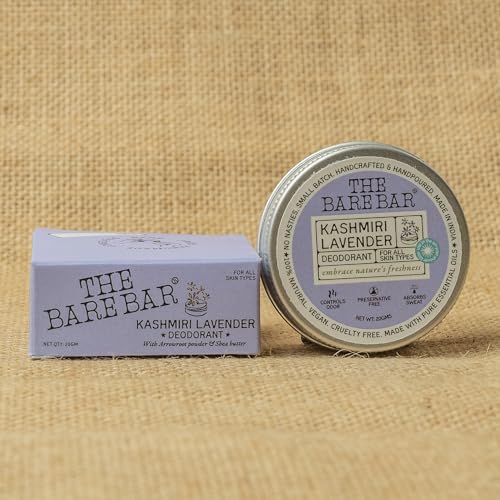 Image of The Bare Bar Kashmiri Lavender Deodorant - 20 gm | Floral Fragrance| Odor & Sweat Control |Natural formula & Chemical free| Good for all skin types |Travel Mini Size Solid Deodorant for Men & Women