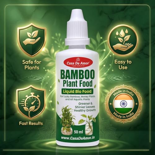 Image of Casa De Amor Bamboo Plant Food for Lucky Bamboo & Money Plants | Liquid Fertilizer for Indoor Water Plants | Growth Booster for Green Leaves & Strong Roots | 2 x 50ml (100ml Total)