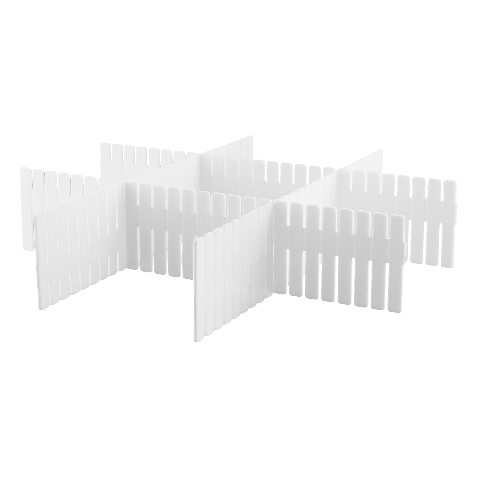 48 divisori per cassetti, bianco, 32 x 7 cm, separatore per cassetti, organizer per cassetti, in plastica, per calze, biancheria intima, cosmetici, camera da letto, ufficio