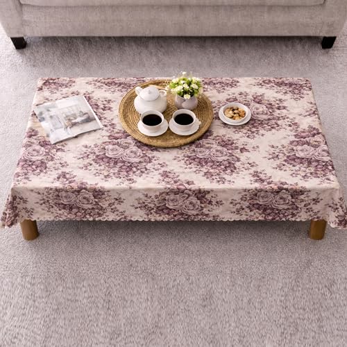 Image of Dakshya Industirs PVC Waterproof Table Cover 36x54 Inch Floral Printed Center Table Cover Washable Plastic Table Sheet Oilproof Dining Table Cover for Coffee Table Living Room Home (Modern Shine)