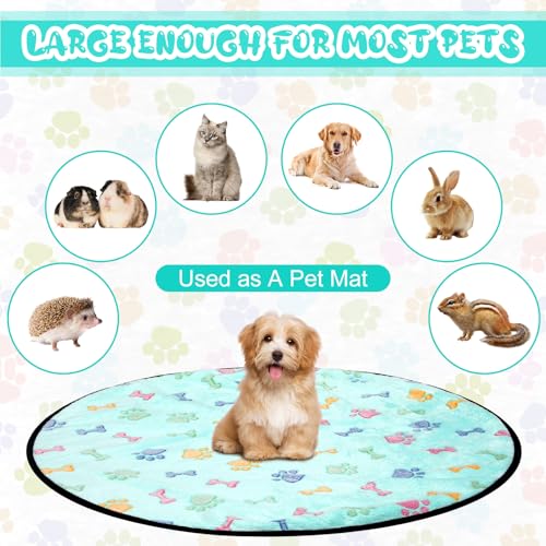 Image of 8 Pack Round Pee Pads for Dogs Washable 32'' Waterproof Whelping Pads Reusable Puppy Pads Anti Slip Pet Training Pads Absorbent Whelping Floor Pad Whelping Box Supplies for Crate Potty
