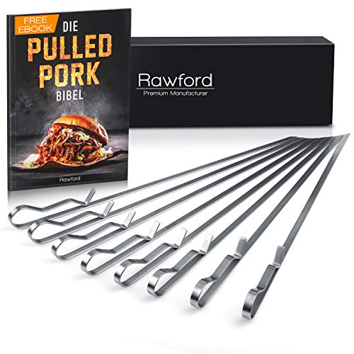 Rawford Schaschlikspieße Edelstahl – LFGB-geprüft (TÜV) | 8er Set...