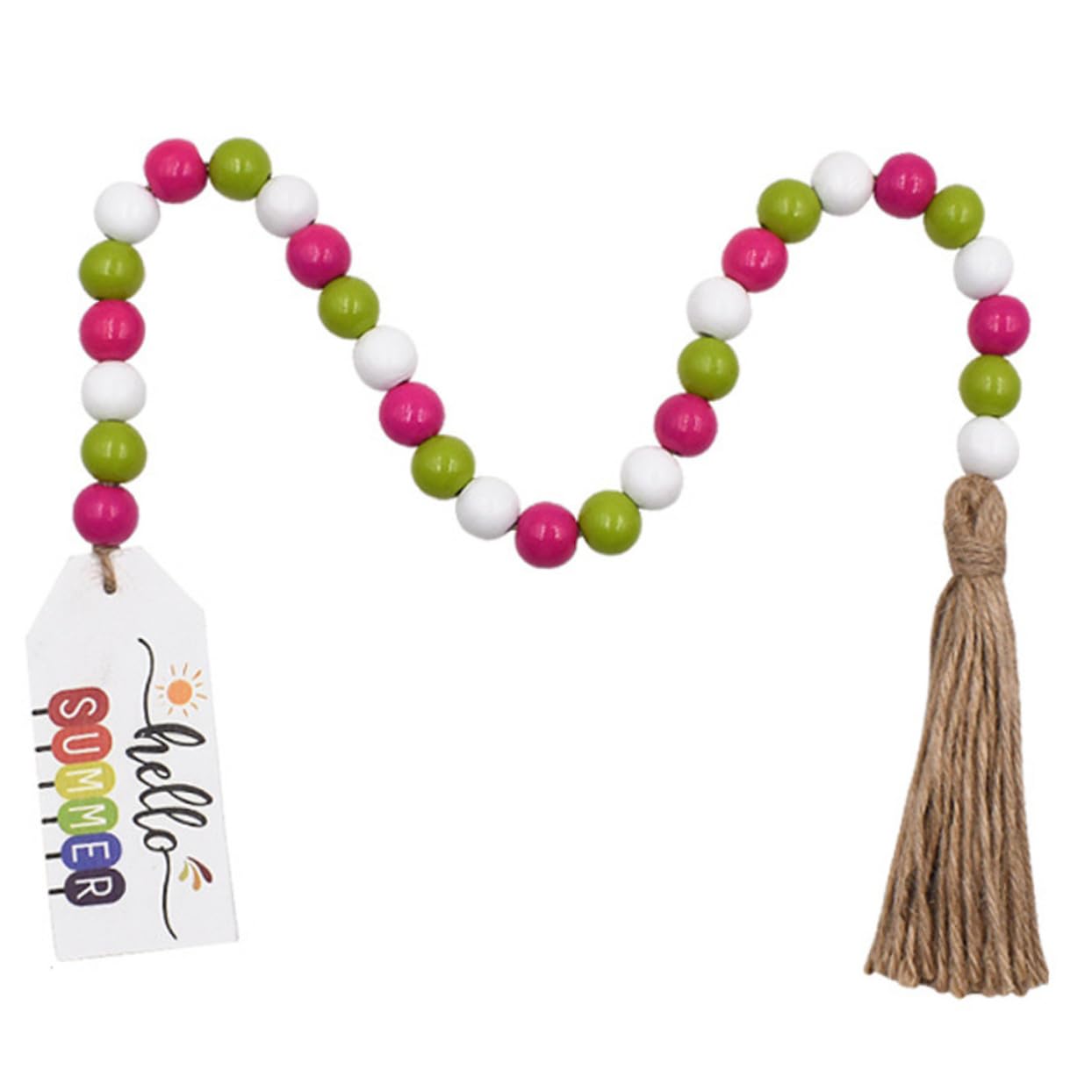 Angoily Rustic Wall Decor Wooden Bead Garland Tassels for Tiered Tray Party Dec