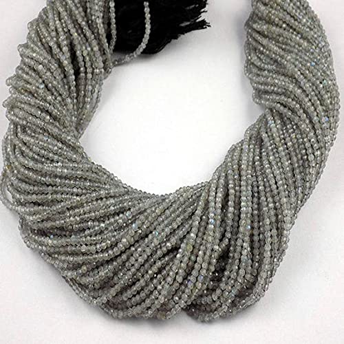 Labradorite perles rondelles 2.5mm microfacettées pour l'enfilage et la création de bijoux