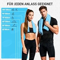HENMI Mikrofaser Handtuch Blau 50x100CM,Schnelltrocknend Fitness Handtücher – Ansicht 6