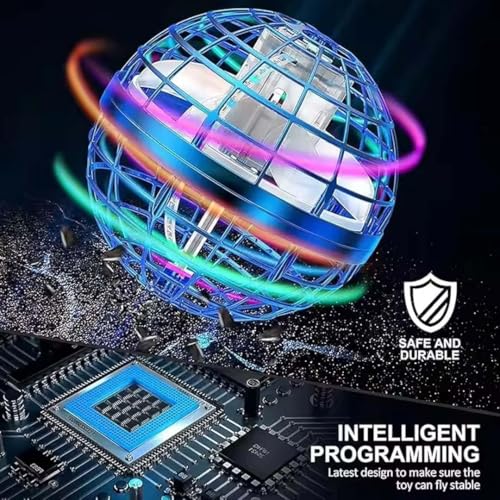 Image of Flying Orb Ball Toy with RGB LED Lights, Hand Controlled Boomerang Spinner Drone, USB Rechargeable, for Kids and Adults